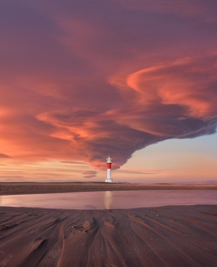lighthouse, sunset, beach, sky, nature, clouds, water, mountains, sea, ocean, lighthouse, nature, nature, nature, nature, nature-8650151.jpg